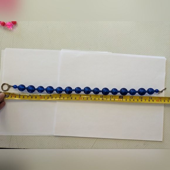 EVC COBALT BLUE LUCITE BUBBLE NECKLACE - Picture 5 of 8